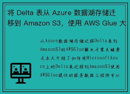 将 Delta 表从 Azure 数据湖存储迁移到 Amazon S3，使用 AWS Glue 大数